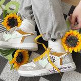 Stetnode back to school Yellow & Grey Flower Sneakers